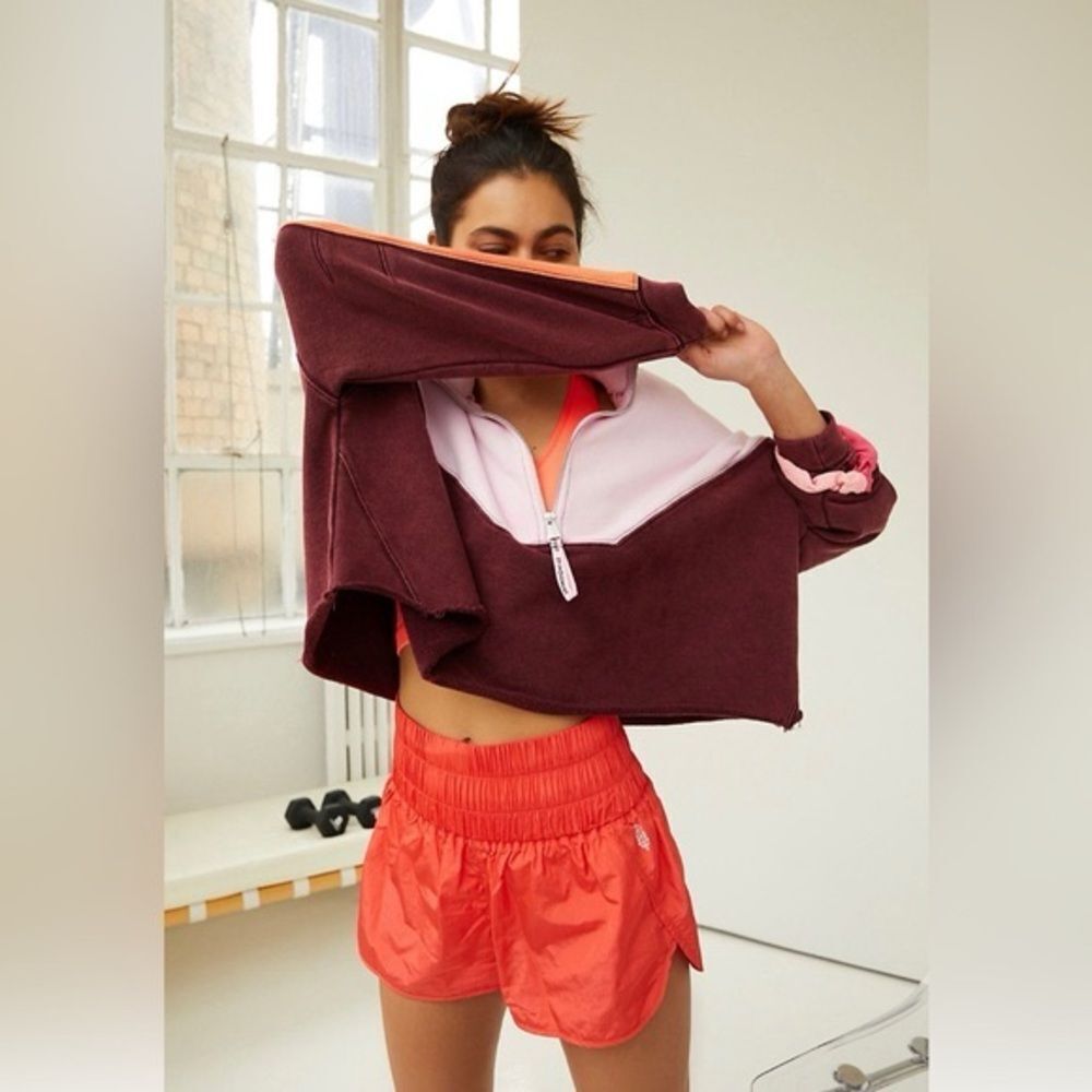 FP Movement by Free People Burgundy and Pink Hoodie
